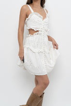 Load image into Gallery viewer, SABO LUXE x White Cotton Eyelette Cutout Mini Dress (S)
