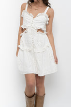 Load image into Gallery viewer, SABO LUXE x White Cotton Eyelette Cutout Mini Dress (S)