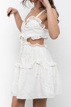 Load image into Gallery viewer, SABO LUXE x White Cotton Eyelette Cutout Mini Dress (S)