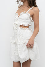Load image into Gallery viewer, SABO LUXE x White Cotton Eyelette Cutout Mini Dress (S)