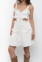 Load image into Gallery viewer, SABO LUXE x White Cotton Eyelette Cutout Mini Dress (S)