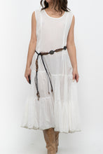 Load image into Gallery viewer, Vintage x Made in India x White Cotton Tiered Semi-sheer Maxi Dress (M, L)