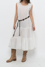 Load image into Gallery viewer, Vintage x Made in India x White Cotton Tiered Semi-sheer Maxi Dress (M, L)