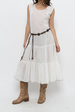 Load image into Gallery viewer, Vintage x Made in India x White Cotton Tiered Semi-sheer Maxi Dress (M, L)