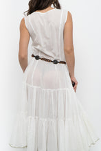 Load image into Gallery viewer, Vintage x Made in India x White Cotton Tiered Semi-sheer Maxi Dress (M, L)