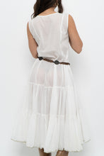 Load image into Gallery viewer, Vintage x Made in India x White Cotton Tiered Semi-sheer Maxi Dress (M, L)