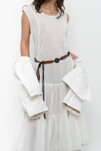 Load image into Gallery viewer, Vintage x Made in India x White Cotton Tiered Semi-sheer Maxi Dress (M, L)
