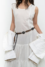 Load image into Gallery viewer, Vintage x Made in India x White Cotton Tiered Semi-sheer Maxi Dress (M, L)