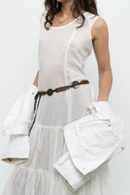 Load image into Gallery viewer, Vintage x Made in India x White Cotton Tiered Semi-sheer Maxi Dress (M, L)