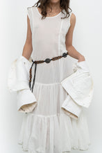 Load image into Gallery viewer, Vintage x Made in India x White Cotton Tiered Semi-sheer Maxi Dress (M, L)