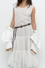 Load image into Gallery viewer, Vintage x Made in India x White Cotton Tiered Semi-sheer Maxi Dress (M, L)