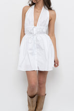 Load image into Gallery viewer, ZARA x Deadstock White Cotton Halter Mini Dress (M)