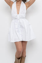 Load image into Gallery viewer, ZARA x Deadstock White Cotton Halter Mini Dress (M)