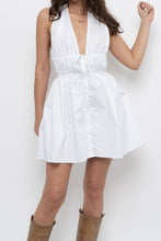 Load image into Gallery viewer, ZARA x Deadstock White Cotton Halter Mini Dress (M)