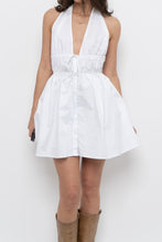 Load image into Gallery viewer, ZARA x Deadstock White Cotton Halter Mini Dress (M)