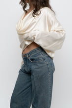 Load image into Gallery viewer, PEGGY JENNINGS x Cream Silk Flowy Blouse (M, L)