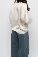 Load image into Gallery viewer, PEGGY JENNINGS x Cream Silk Flowy Blouse (M, L)