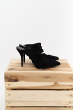 Load image into Gallery viewer, ALEXANDER WANG x Black Soft Suede Strappy Stilletos (9)