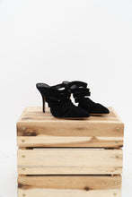 Load image into Gallery viewer, ALEXANDER WANG x Black Soft Suede Strappy Stilletos (9)