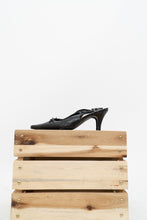 Load image into Gallery viewer, Vintage x JESSICA Black Snakeskin Leather Kitten Heels (9)