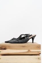 Load image into Gallery viewer, Vintage x JESSICA Black Snakeskin Leather Kitten Heels (9)