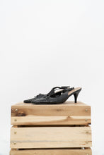 Load image into Gallery viewer, Vintage x JESSICA Black Snakeskin Leather Kitten Heels (9)