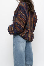 Load image into Gallery viewer, Vintage x CELLINNI Purple Raised Knit Cotton Oversized Sweater (S-XXL)