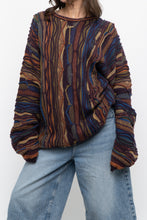 Load image into Gallery viewer, Vintage x CELLINNI Purple Raised Knit Cotton Oversized Sweater (S-XXL)