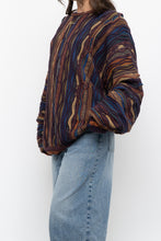 Load image into Gallery viewer, Vintage x CELLINNI Purple Raised Knit Cotton Oversized Sweater (S-XXL)