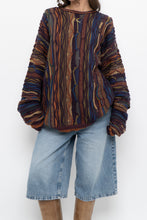 Load image into Gallery viewer, Vintage x CELLINNI Purple Raised Knit Cotton Oversized Sweater (S-XXL)