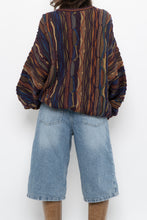 Load image into Gallery viewer, Vintage x CELLINNI Purple Raised Knit Cotton Oversized Sweater (S-XXL)
