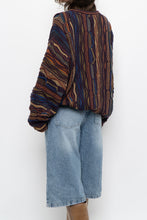 Load image into Gallery viewer, Vintage x CELLINNI Purple Raised Knit Cotton Oversized Sweater (S-XXL)