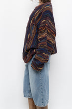 Load image into Gallery viewer, Vintage x CELLINNI Purple Raised Knit Cotton Oversized Sweater (S-XXL)