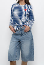 Load image into Gallery viewer, COMMES DES GARCONS x Blue Striped Cotton Long Sleeve (XS-M)