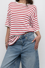 Load image into Gallery viewer, WHITE FOX x White, Red Striped Knit Tee (XS-L)