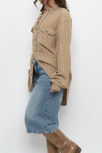 Load image into Gallery viewer, Vintage x Made in Hong Kong x GAP Beige, Orange Plaid Cotton Buttonup (S-L)