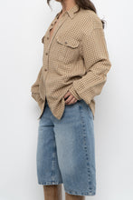 Load image into Gallery viewer, Vintage x Made in Hong Kong x GAP Beige, Orange Plaid Cotton Buttonup (S-L)