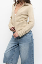 Load image into Gallery viewer, Vintage x Beige Ribbed Knit Jacket (XS-M)