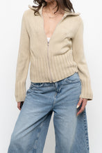 Load image into Gallery viewer, Vintage x Beige Ribbed Knit Jacket (XS-M)