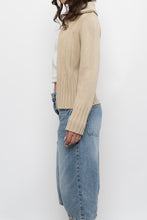 Load image into Gallery viewer, Vintage x Beige Ribbed Knit Jacket (XS-M)
