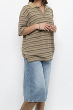 Load image into Gallery viewer, Vintage x Gap Tan Cotton-Blend Striped Polo (XS-L)