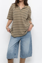 Load image into Gallery viewer, Vintage x Gap Tan Cotton-Blend Striped Polo (XS-L)