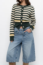 Load image into Gallery viewer, Modern x CES FEMME Green Striped Knit Cardigan (XS-M)