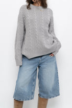 Load image into Gallery viewer, Modern x Grey Cableknit Cotton-blend Sweater (XS-L)