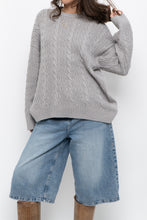 Load image into Gallery viewer, Modern x Grey Cableknit Cotton-blend Sweater (XS-L)