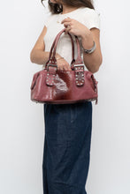 Load image into Gallery viewer, Vintage x Red, Pink Snakeskin Leather Purse