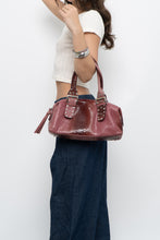 Load image into Gallery viewer, Vintage x Red, Pink Snakeskin Leather Purse