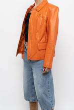 Load image into Gallery viewer, Vintage x NEW TREND Orange Leather Jacket (XS-S)