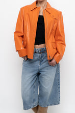 Load image into Gallery viewer, Vintage x NEW TREND Orange Leather Jacket (XS-S)