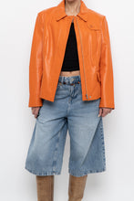 Load image into Gallery viewer, Vintage x NEW TREND Orange Leather Jacket (XS-S)